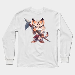 Cute Warrior Cat Hero Long Sleeve T-Shirt
